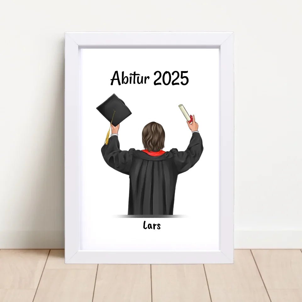 Geschenk Abitur bestanden Bild personalisiert für Sohn - Cantty