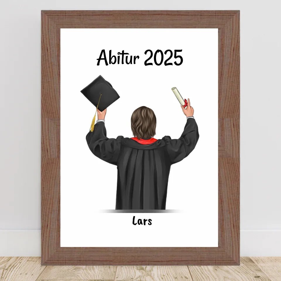 Geschenk Abitur bestanden Bild personalisiert für Sohn - Cantty