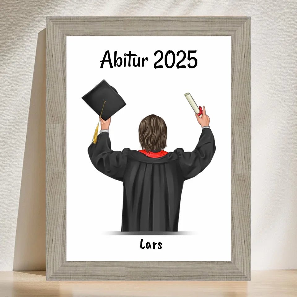 Geschenk Abitur bestanden Bild personalisiert für Sohn - Cantty