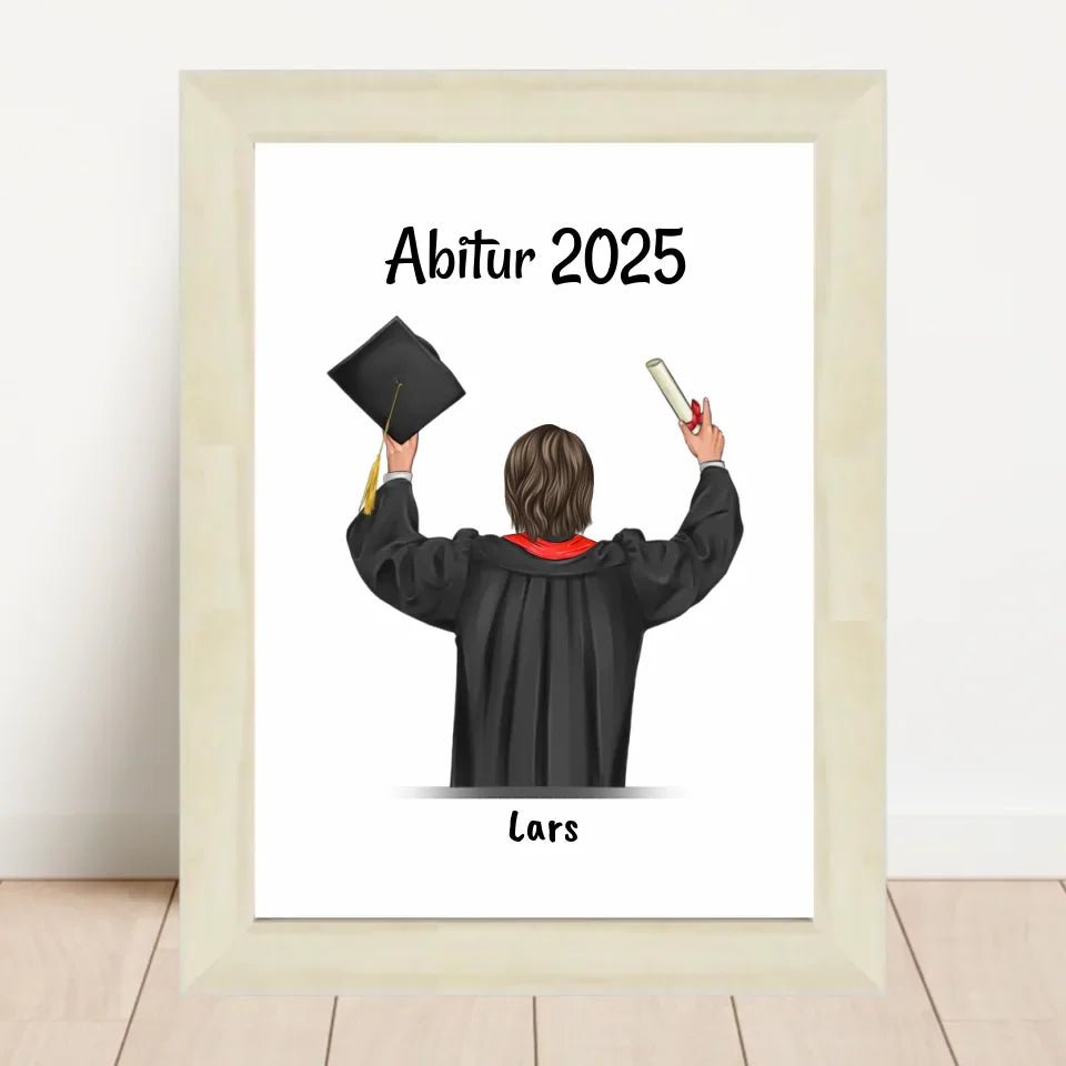 Geschenk Abitur bestanden Bild personalisiert für Sohn - Cantty