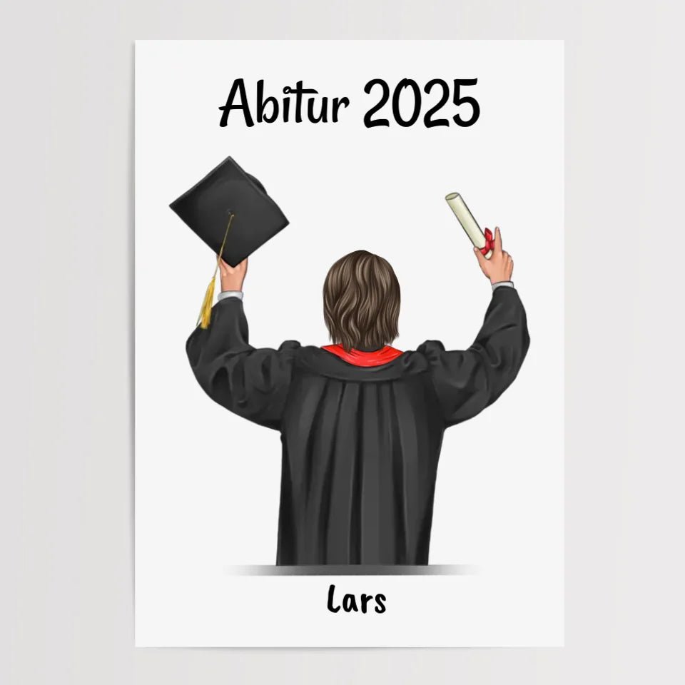 Geschenk Abitur bestanden Bild personalisiert für Sohn - Cantty
