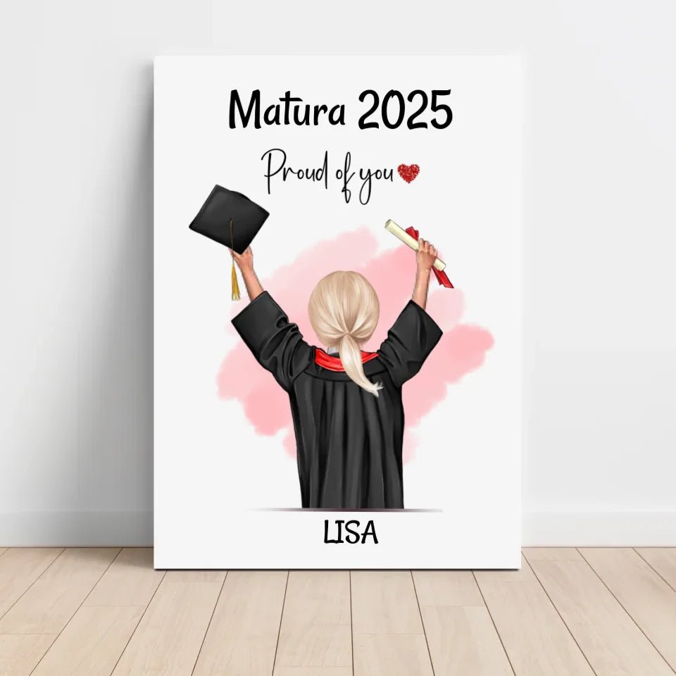 Matura Bild personalisiert für Tochter & Mädchen als Abschlussgeschenk - Cantty