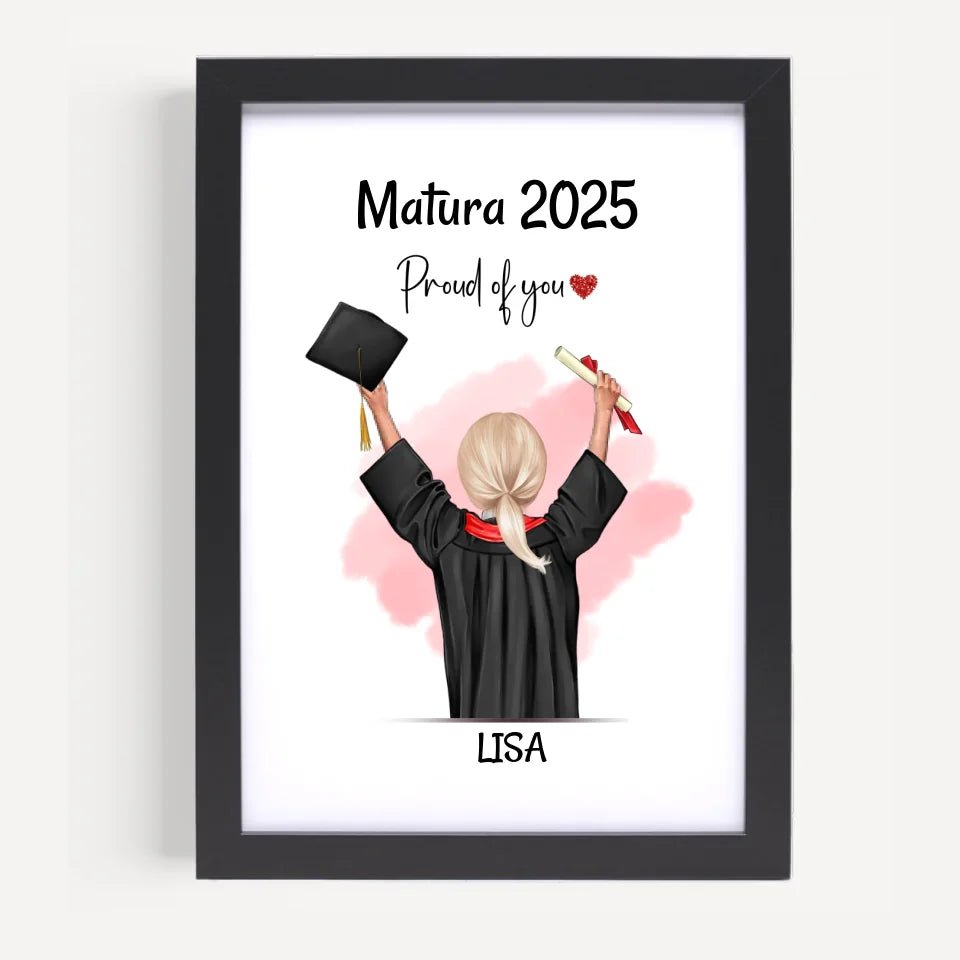 Matura Bild personalisiert für Tochter & Mädchen als Abschlussgeschenk - Cantty