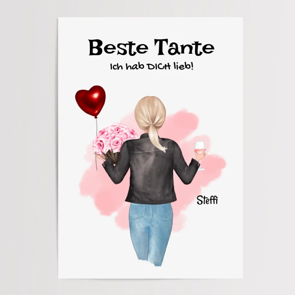 Tante Bild Geschenk personalisiert - Cantty
