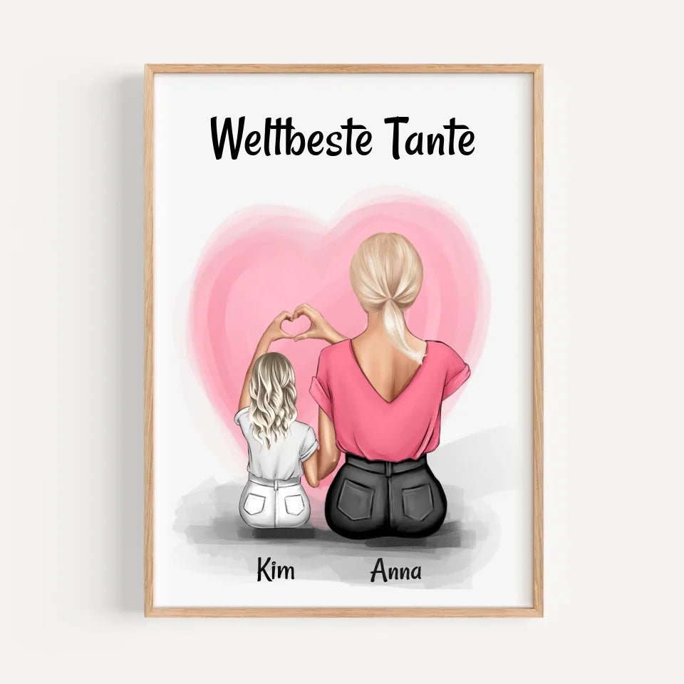 Geschenk Tante Nichte Poster zum Geburtstag personalisiert - Cantty