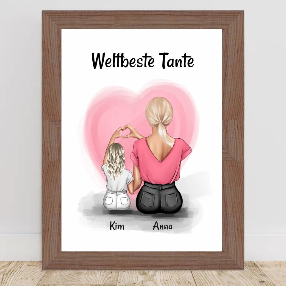 Geschenk Tante Nichte Poster zum Geburtstag personalisiert - Cantty