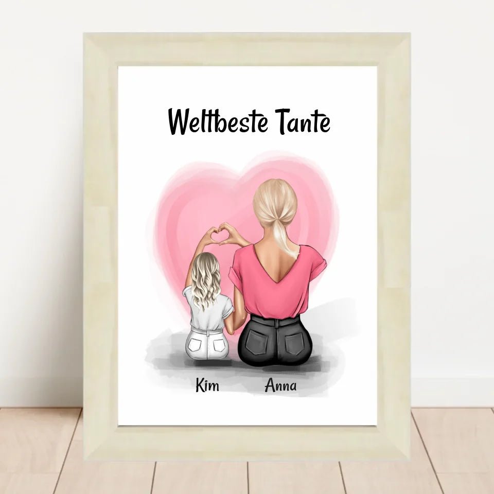 Geschenk Tante Nichte Poster zum Geburtstag personalisiert - Cantty
