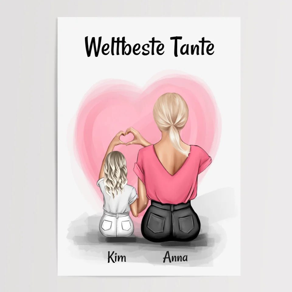 Geschenk Tante Nichte Poster zum Geburtstag personalisiert - Cantty