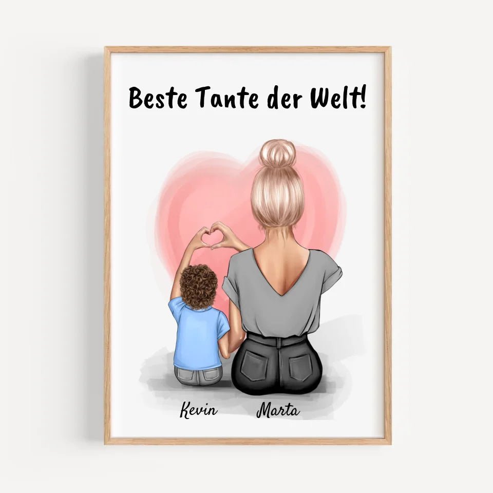 Tante Neffe Poster Geschenk personalisiert - Cantty