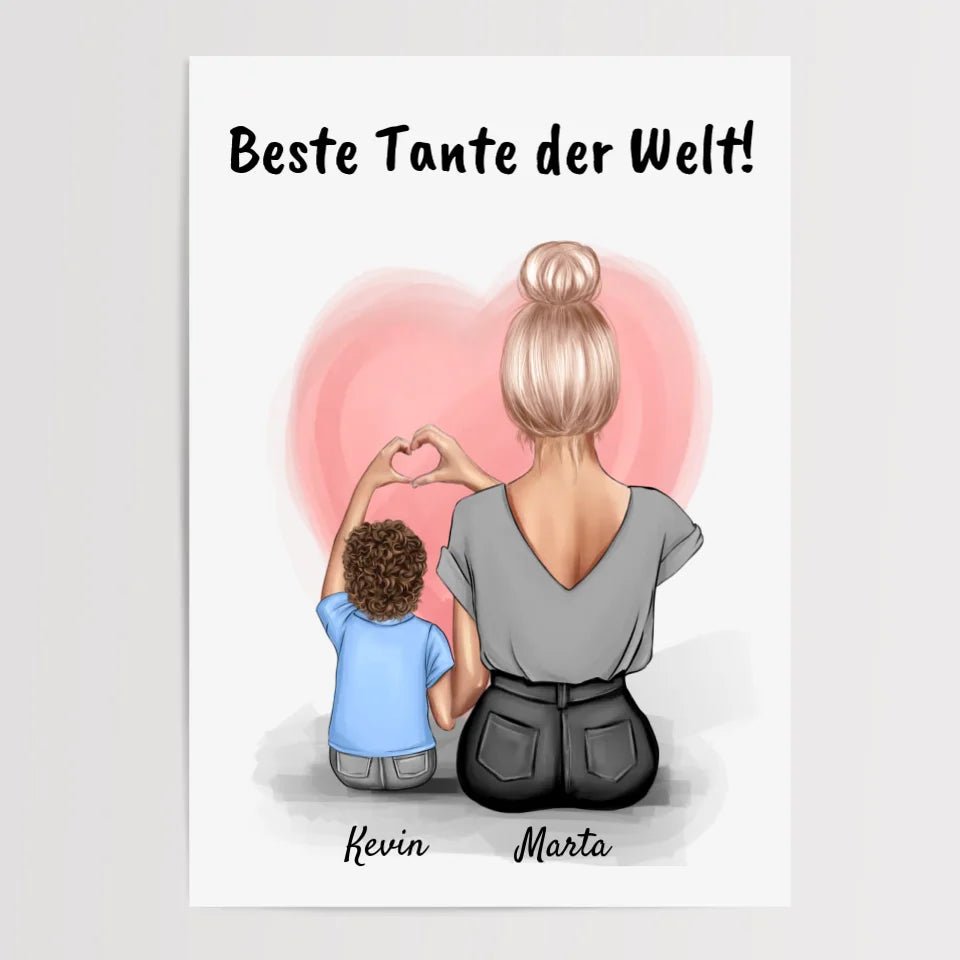 Tante Neffe Poster Geschenk personalisiert - Cantty
