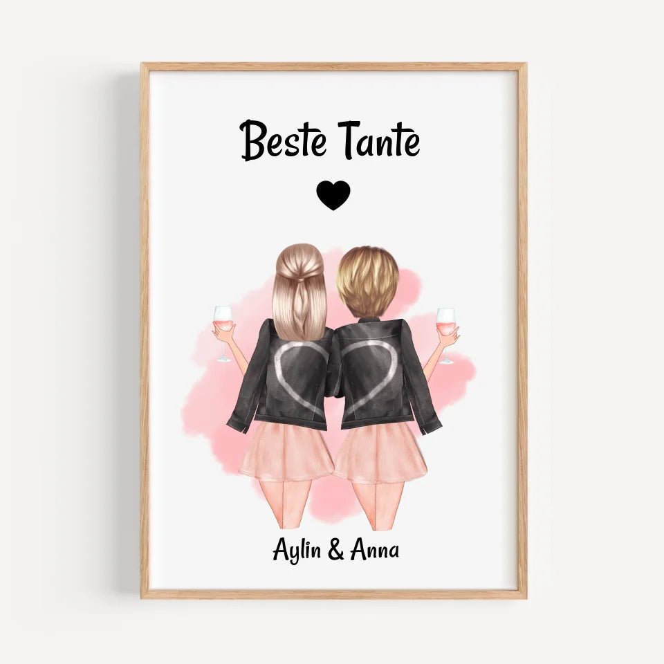 Tante und erwachsene Nichte Poster Geschenk personalisiert - Cantty