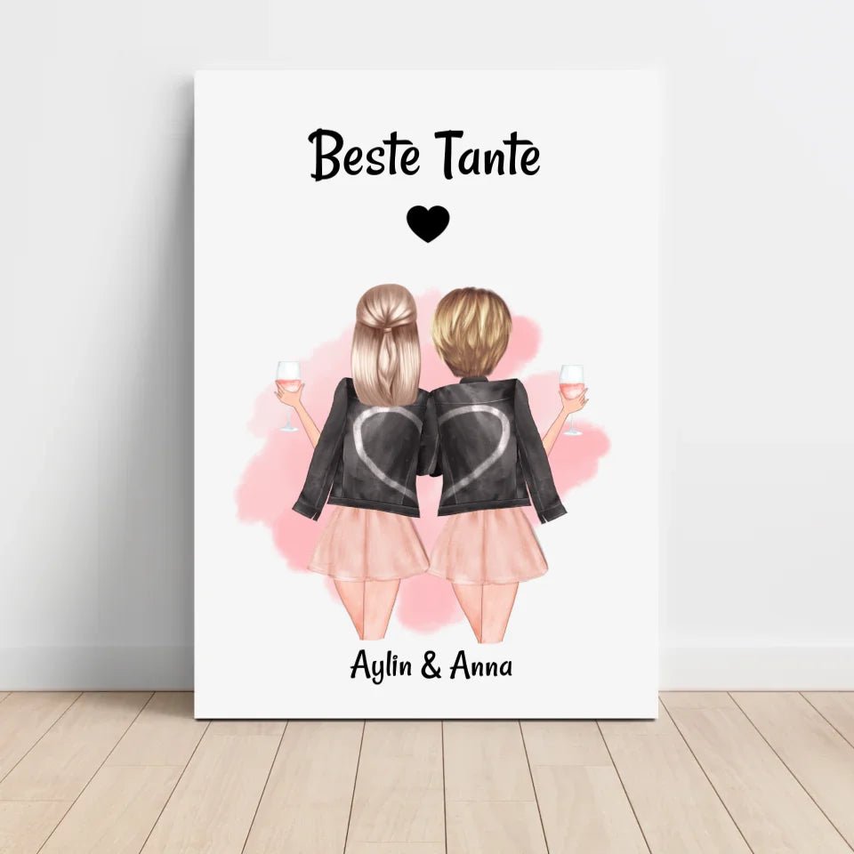 Tante und erwachsene Nichte Poster Geschenk personalisiert - Cantty
