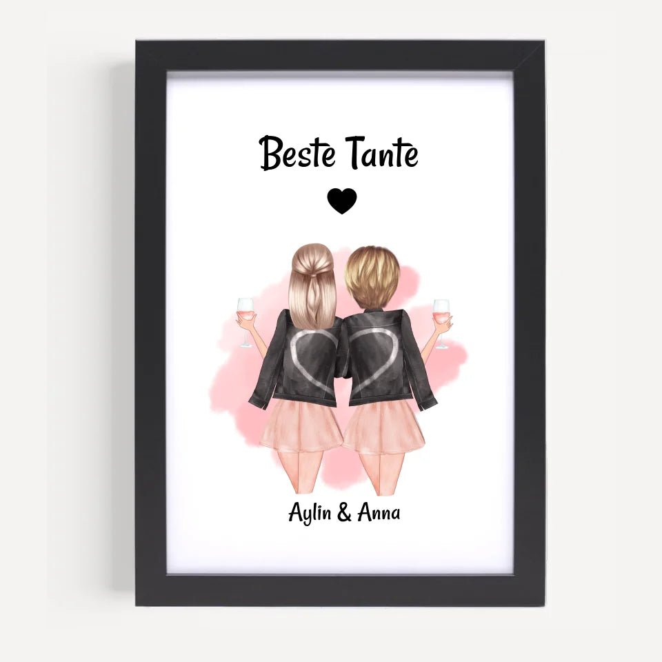Tante und erwachsene Nichte Poster Geschenk personalisiert - Cantty