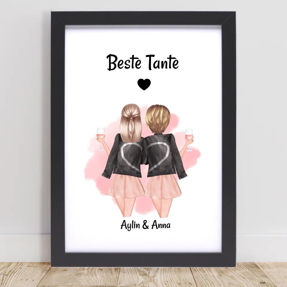 Tante und erwachsene Nichte Poster Geschenk personalisiert - Cantty