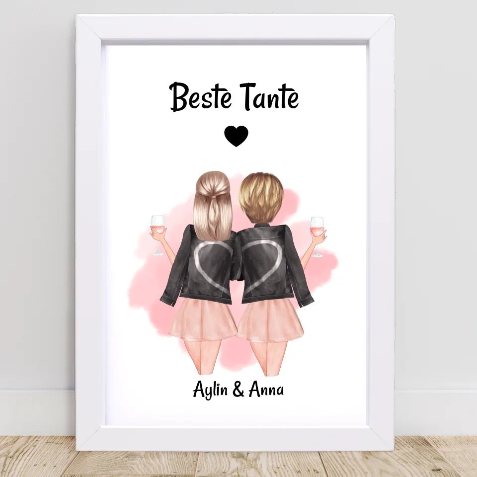 Tante und erwachsene Nichte Poster Geschenk personalisiert - Cantty