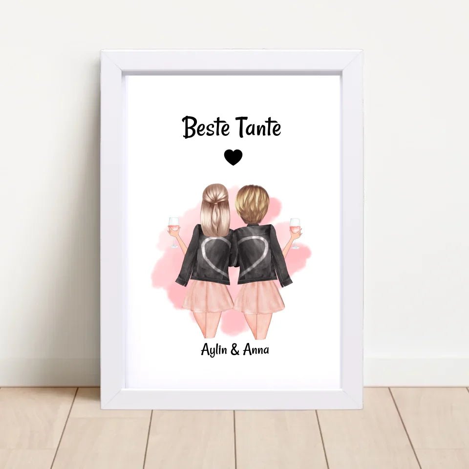Tante und erwachsene Nichte Poster Geschenk personalisiert - Cantty