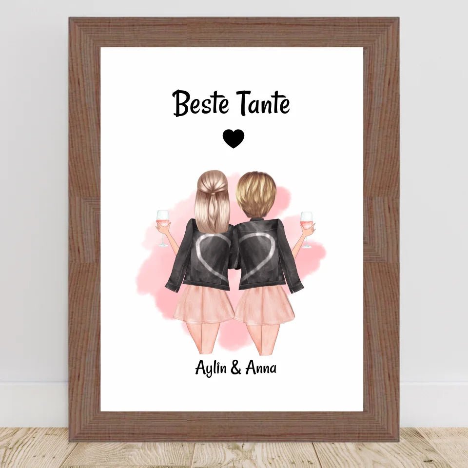 Tante und erwachsene Nichte Poster Geschenk personalisiert - Cantty