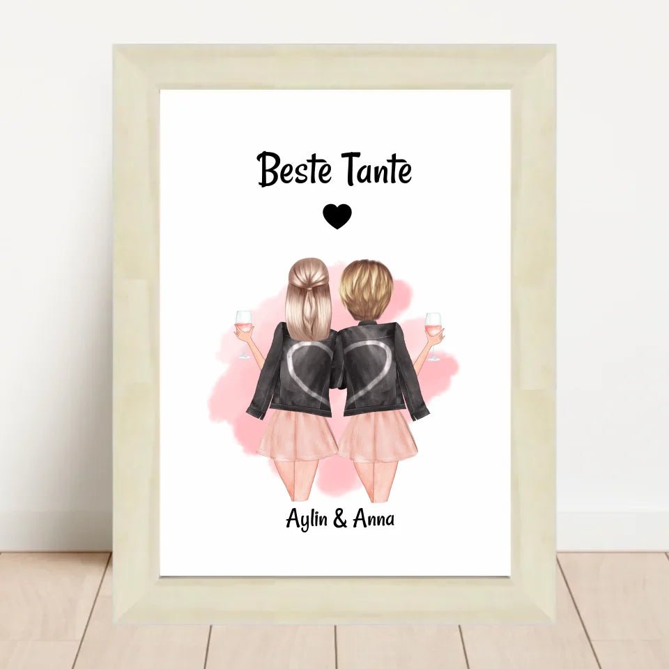 Tante und erwachsene Nichte Poster Geschenk personalisiert - Cantty