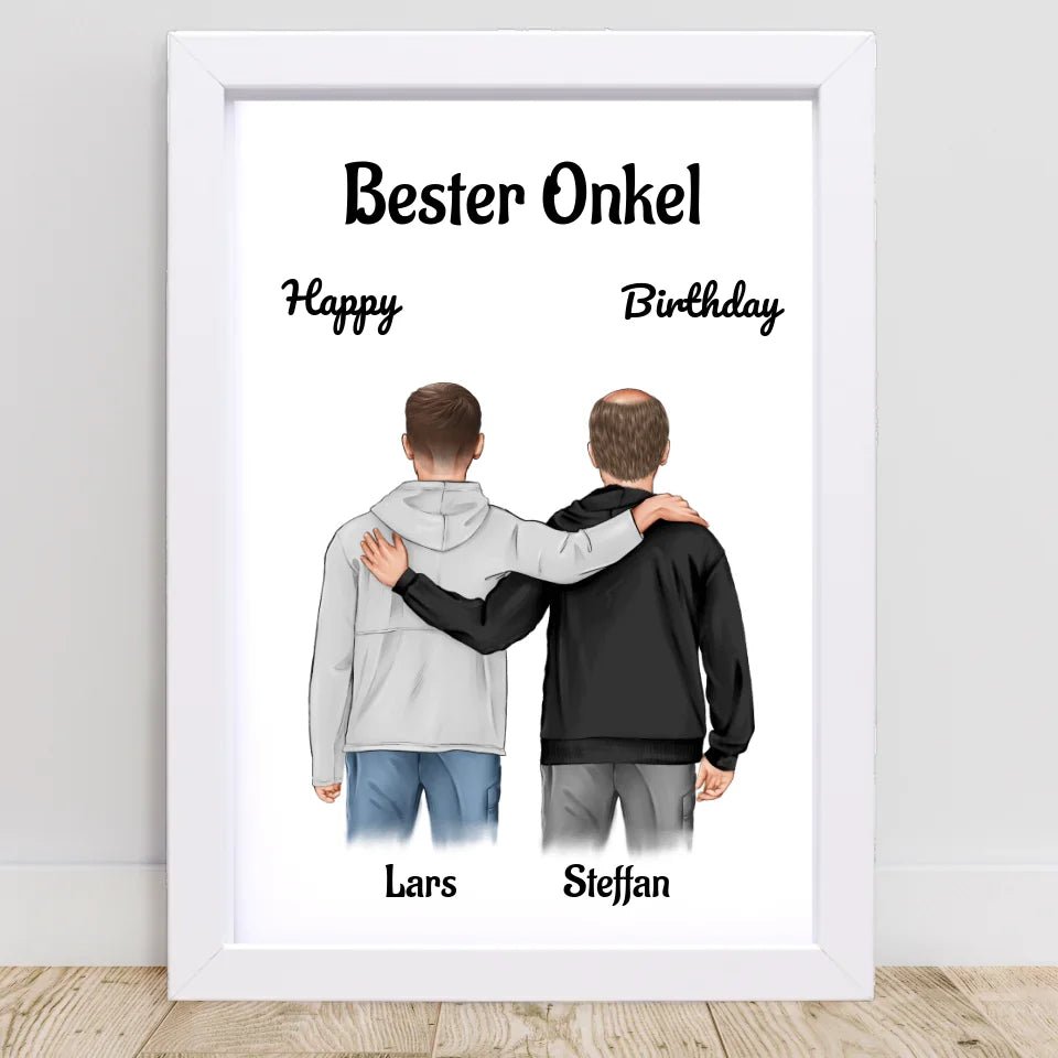 Onkel Bild Geschenk personalisiert mit Neffe - Cantty