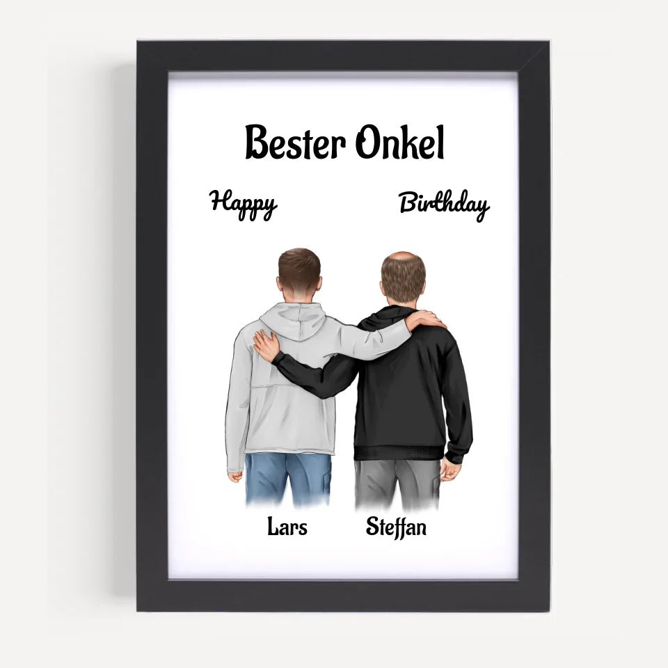 Onkel Bild Geschenk personalisiert mit Neffe - Cantty
