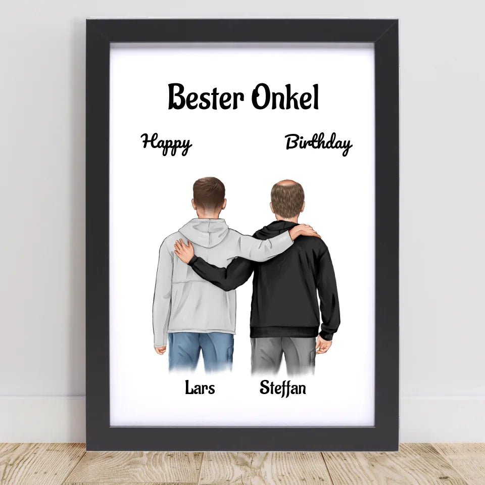 Onkel Bild Geschenk personalisiert mit Neffe - Cantty