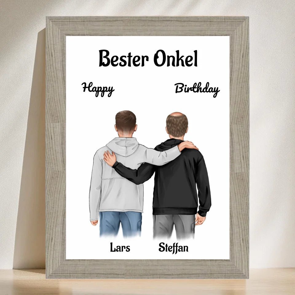 Onkel Bild Geschenk personalisiert mit Neffe - Cantty