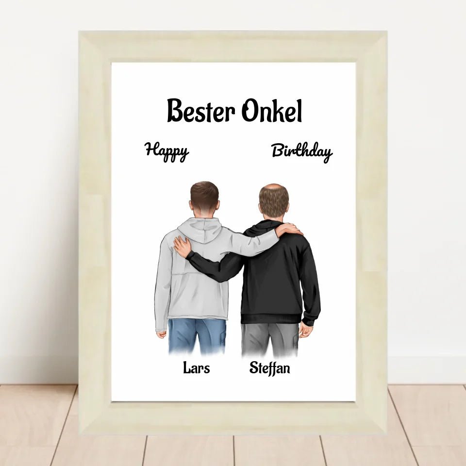 Onkel Bild Geschenk personalisiert mit Neffe - Cantty