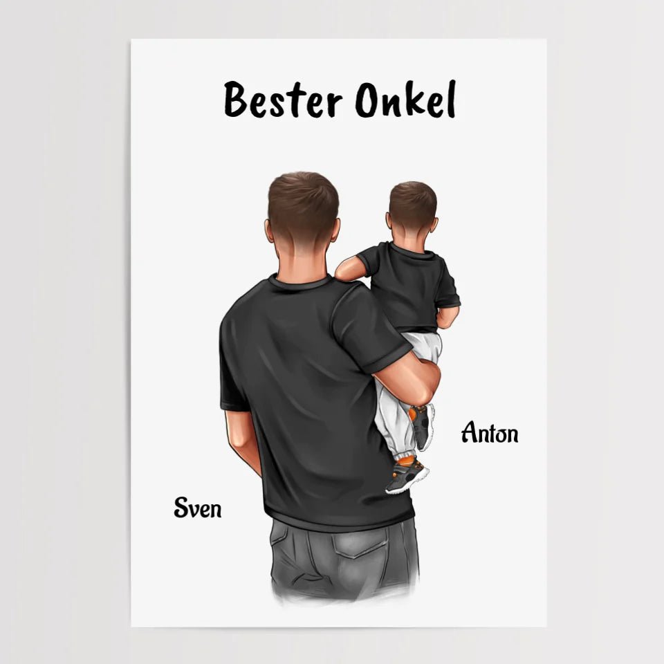 Onkel kleiner Neffe Poster personalisiert - Cantty