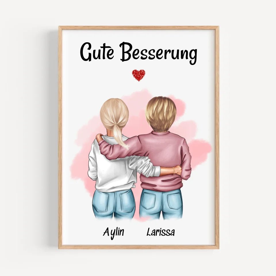 Beste Freundin Gute Besserung Bild Geschenk personalisiert - Cantty