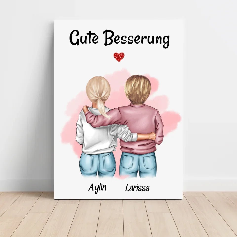 Beste Freundin Gute Besserung Bild Geschenk personalisiert - Cantty