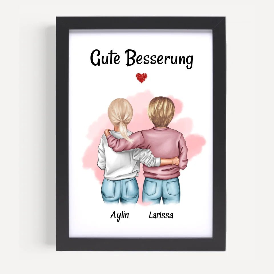 Beste Freundin Gute Besserung Bild Geschenk personalisiert - Cantty