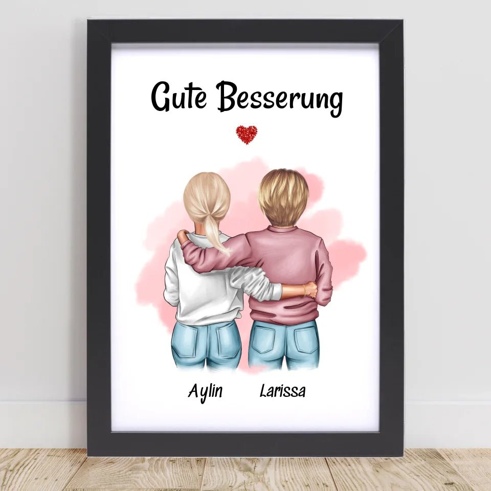 Beste Freundin Gute Besserung Bild Geschenk personalisiert - Cantty