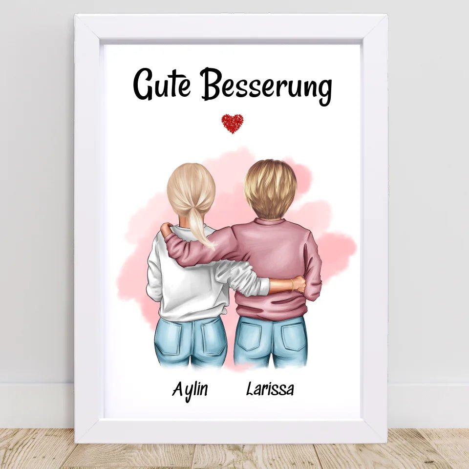Beste Freundin Gute Besserung Bild Geschenk personalisiert - Cantty