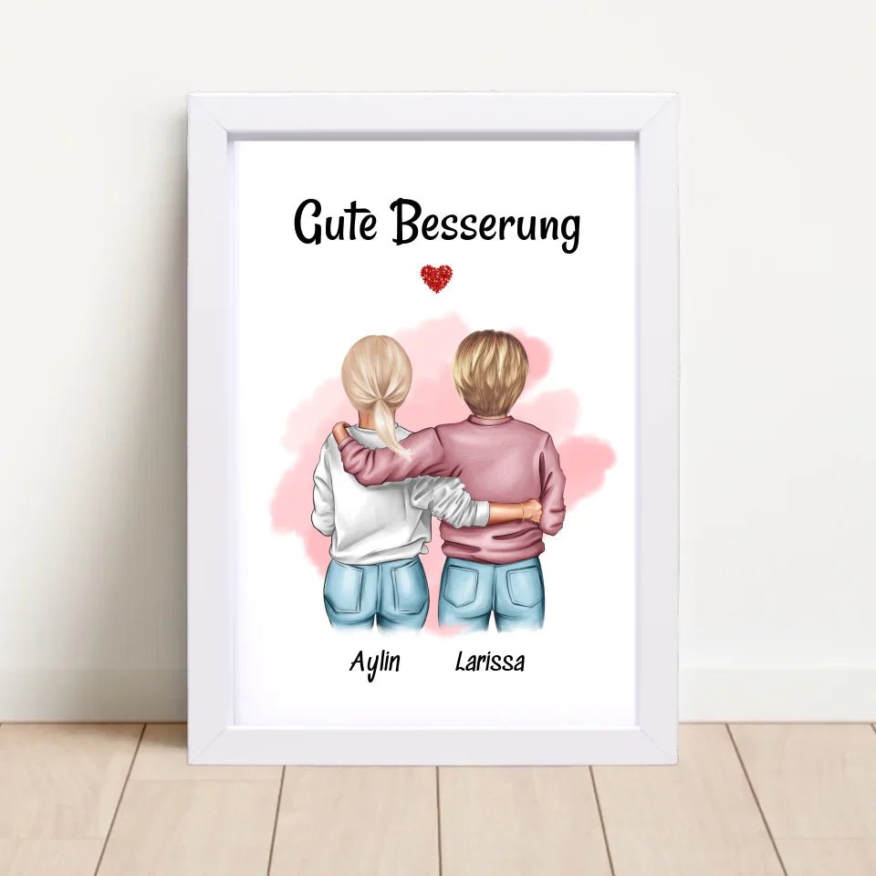 Beste Freundin Gute Besserung Bild Geschenk personalisiert - Cantty