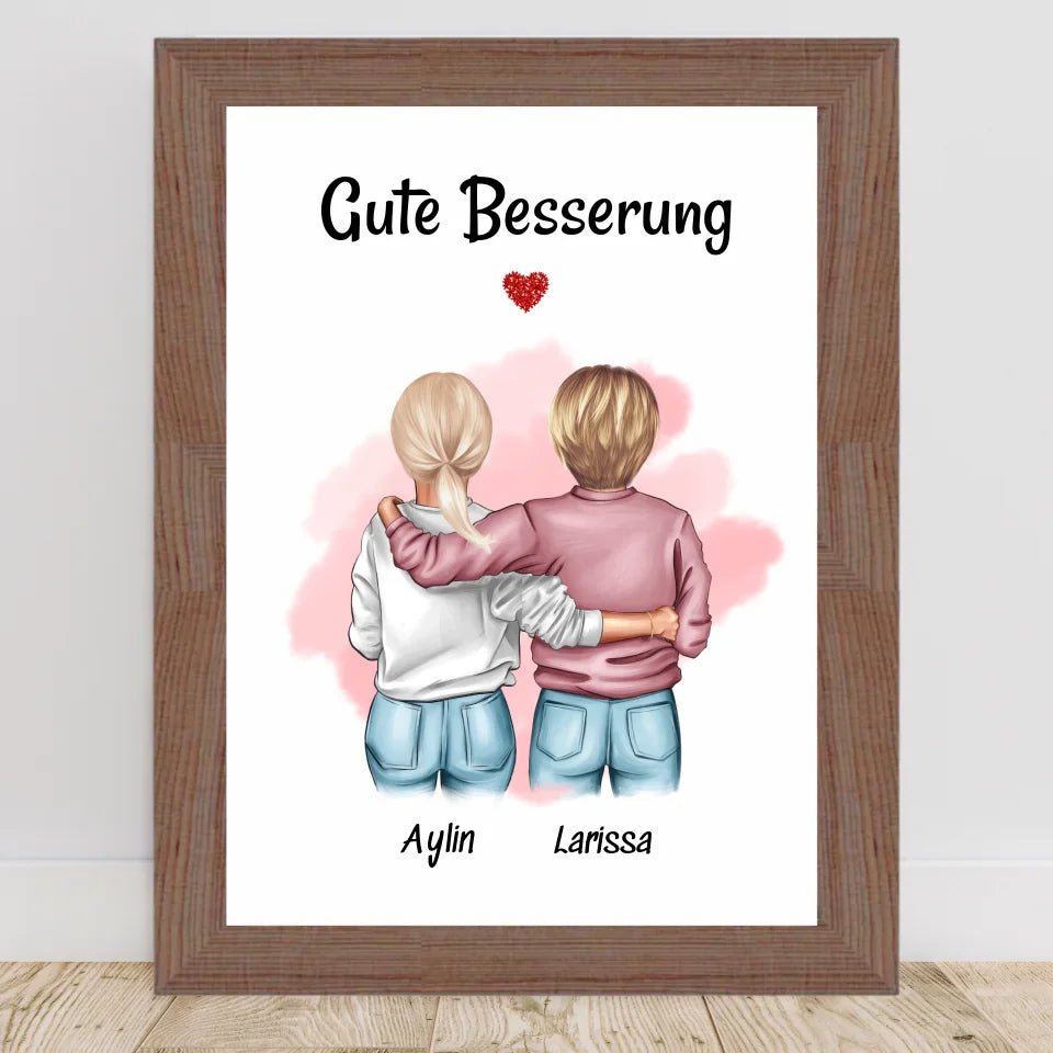 Beste Freundin Gute Besserung Bild Geschenk personalisiert - Cantty