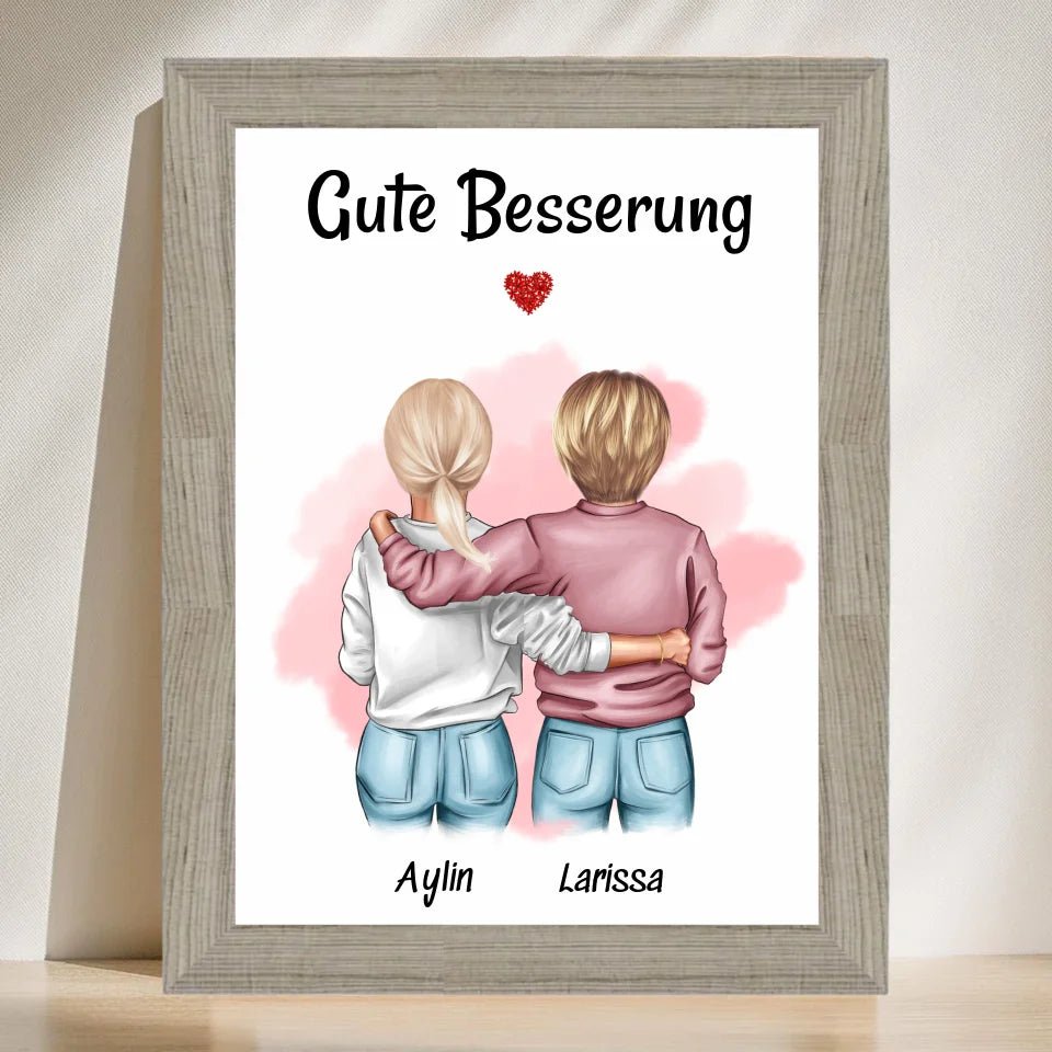 Beste Freundin Gute Besserung Bild Geschenk personalisiert - Cantty