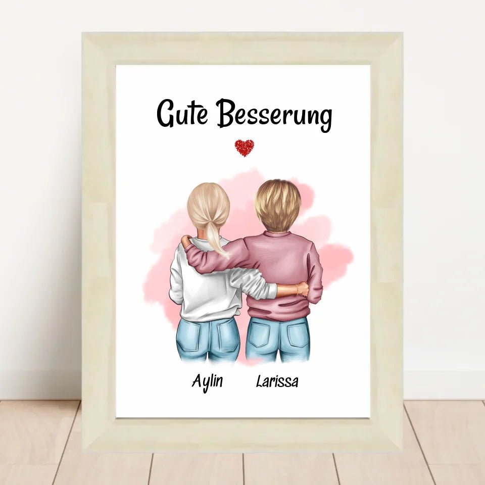 Beste Freundin Gute Besserung Bild Geschenk personalisiert - Cantty