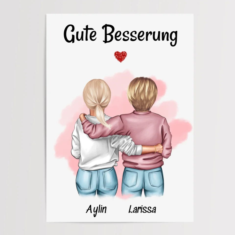 Beste Freundin Gute Besserung Bild Geschenk personalisiert - Cantty