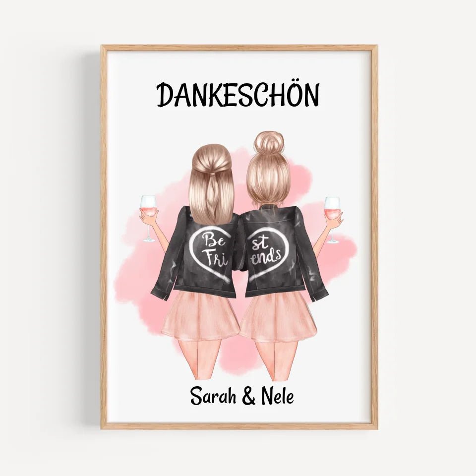 Danke Beste Freundin Bild Geschenk personalisiert - Cantty