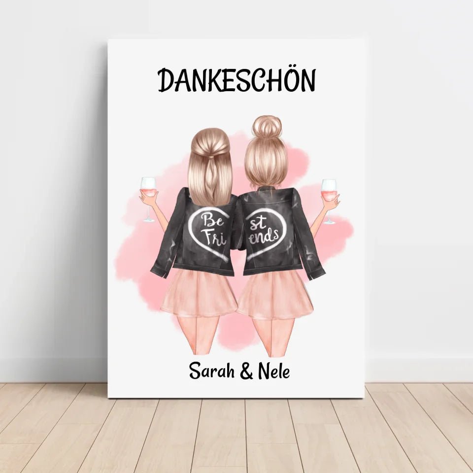 Danke Beste Freundin Bild Geschenk personalisiert - Cantty