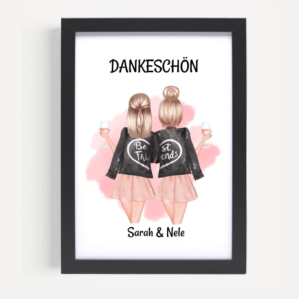 Danke Beste Freundin Bild Geschenk personalisiert - Cantty