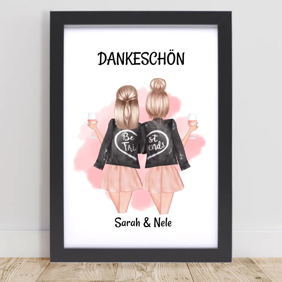 Danke Beste Freundin Bild Geschenk personalisiert - Cantty