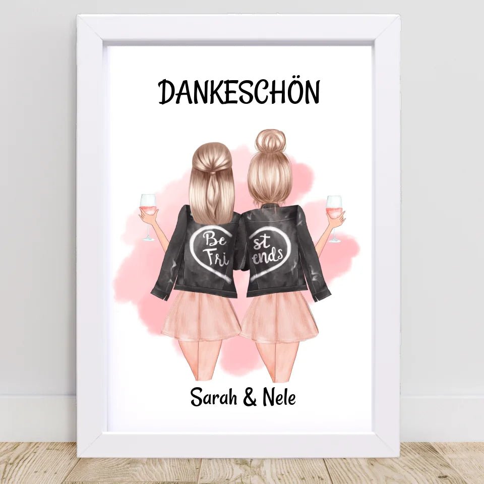 Danke Beste Freundin Bild Geschenk personalisiert - Cantty