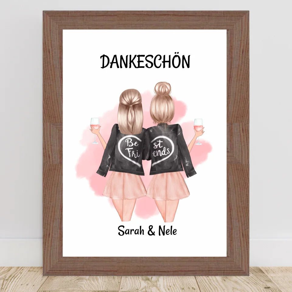 Danke Beste Freundin Bild Geschenk personalisiert - Cantty
