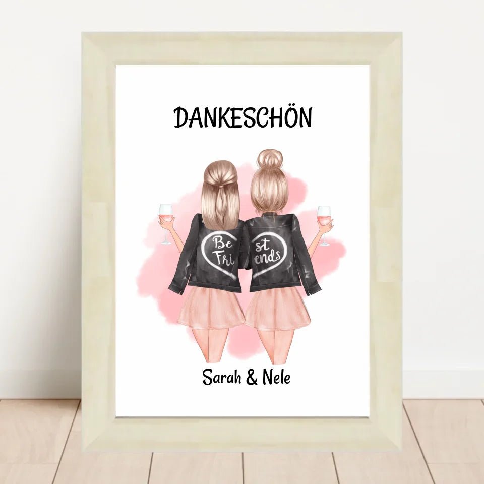 Danke Beste Freundin Bild Geschenk personalisiert - Cantty
