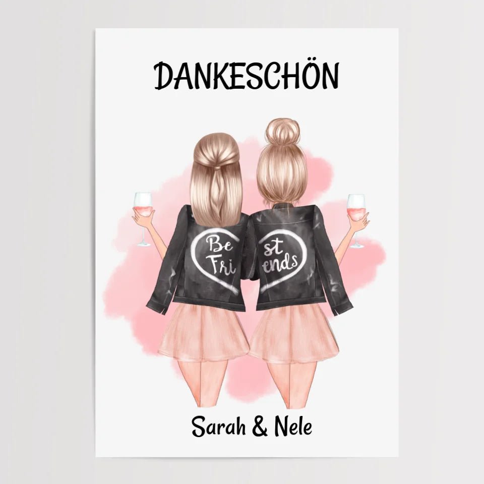 Danke Beste Freundin Bild Geschenk personalisiert - Cantty