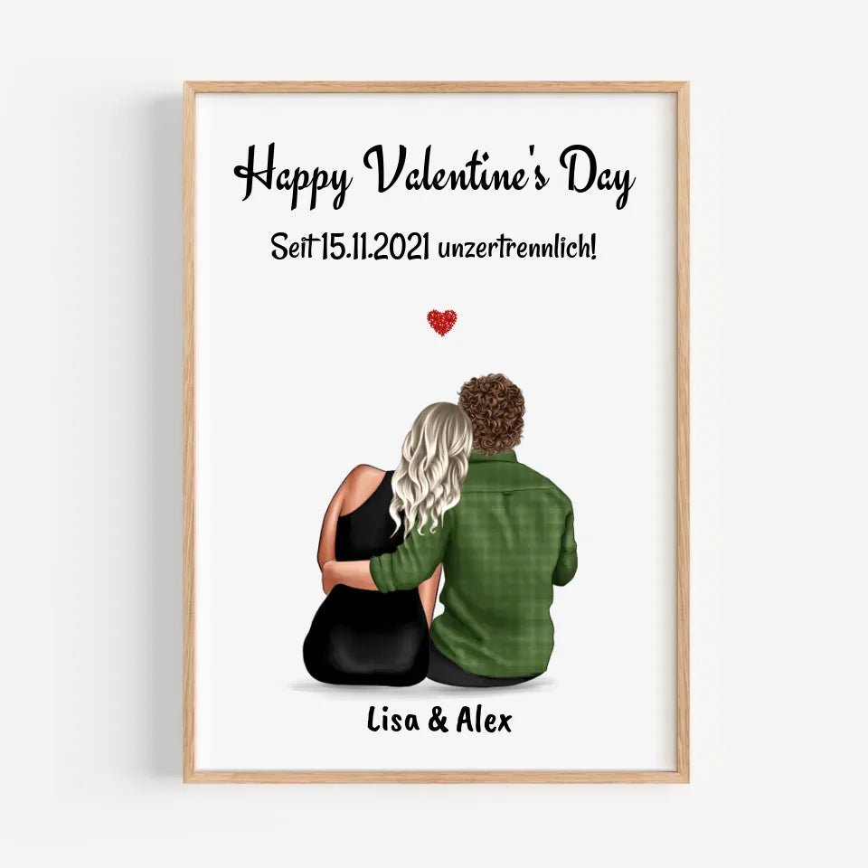 Poster Geschenk zum Valentinstag personalisiert - Cantty