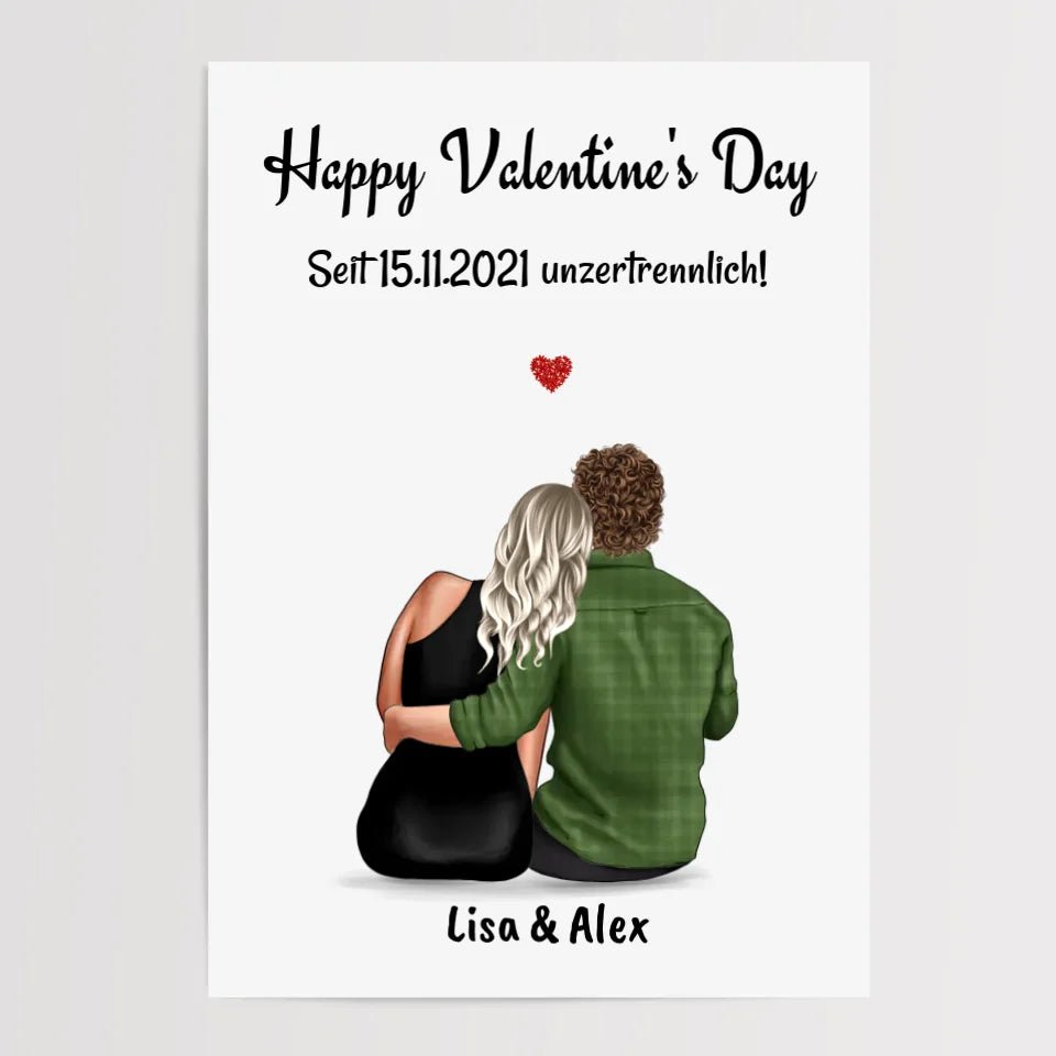 Poster Geschenk zum Valentinstag personalisiert - Cantty
