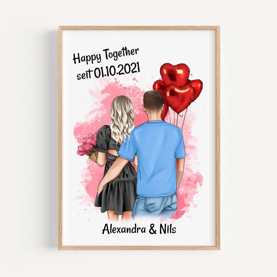Freundin Jahrestag Bild Geschenk personalisiert - Cantty
