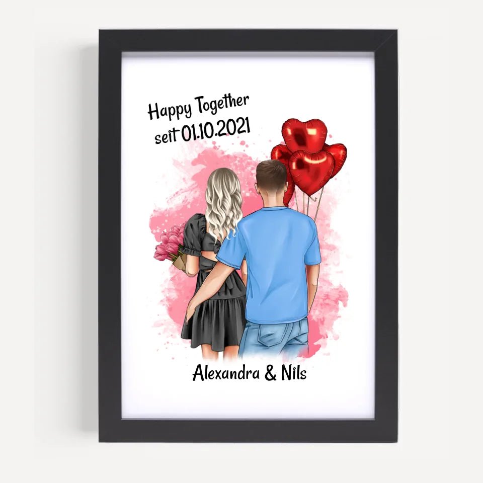 Freundin Jahrestag Bild Geschenk personalisiert - Cantty